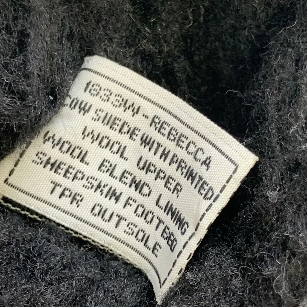 BOGO Bearpaw Rebecca Boots Pull On Winter Black Suede Wool Sheepskin‎ Womens 6